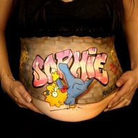 Pregnant Belly Painting Breakdance
