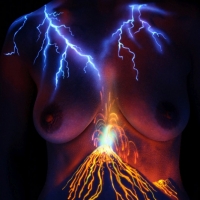 UV Bodypainting volcano