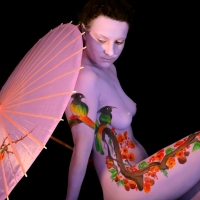 Japanese-blossom-Bodypainting