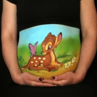 Pregnant Belly Painting Bambi