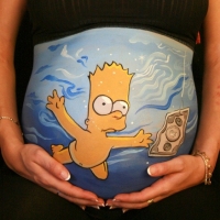 Pregnant Belly Painting Bart Nirvana