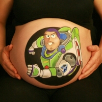 Pregnant Belly Painting Buzz Lightyear