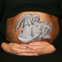 Pregnant-Belly-Painting-Dragon-Statue
