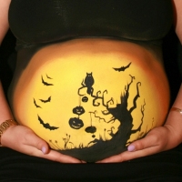 Pregnant Belly Painting Halloween