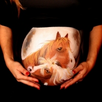 Pregnant Belly Painting Horses