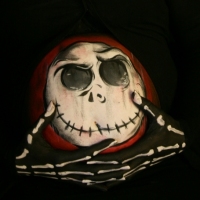 Pregnant Belly Painting Jack Skellington