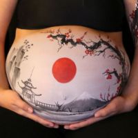 Pregnant-Belly-Painting-Japanese-Fisherman