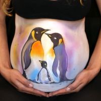Pregnant-Belly-Painting-Penguins
