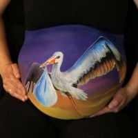 Pregnant-Belly-Painting-Stork