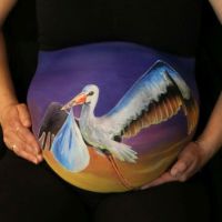 Pregnant-Belly-Painting-Stork