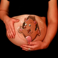 Pregnant Belly Painting Teddybear