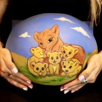 Pregnant-Belly-Painting-Tigers