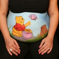 Pregnant Belly Painting Winnie the Pooh
